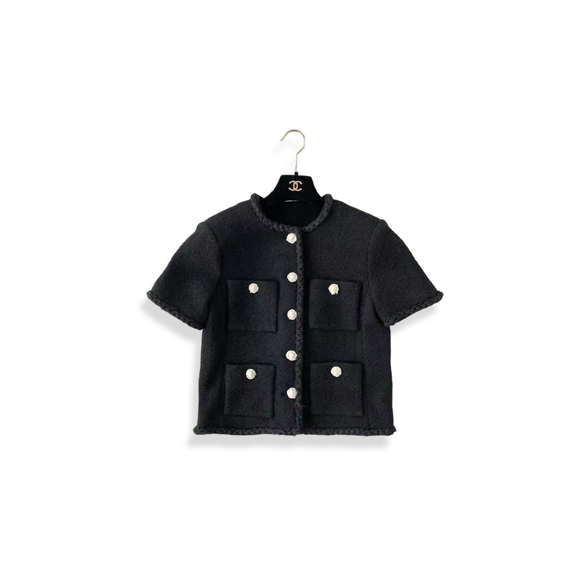 CHANEL SHORT-SLEEVE TWEED JACKET